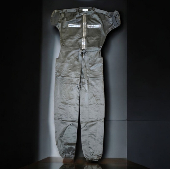 RARE INSPR-D BY TEZZA Olive Green Zipper Front Jumpsuit/Coveralls Size S… - Picture 3 of 8